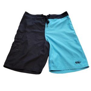 Nike 6.0 Board Shorts Swim Trunks Summer Beach Blue / Black Men's 29 Pre-owned